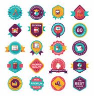 School badge banner design flat background set eps10 N74