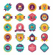 School badge banner design flat background set eps10 N75