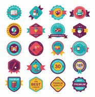 School badge banner design flat background set eps10 N77
