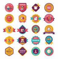 School badge banner design flat background set eps10 N78