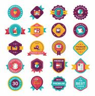 School badge banner design flat background set eps10 N80