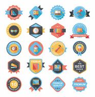 School badge banner design flat background set eps10 N82