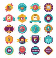 School badge banner design flat background set eps10 N83