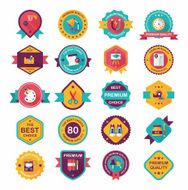 School badge banner design flat background set eps10 N84
