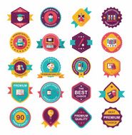 School badge banner design flat background set eps10 N85