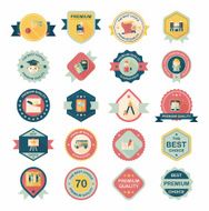 School badge banner design flat background set eps10 N86
