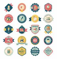 School badge banner design flat background set eps10 N87