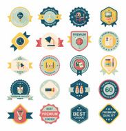 School badge banner design flat background set eps10 N88