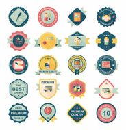 School badge banner design flat background set eps10 N89