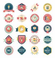 School badge banner design flat background set eps10 N91