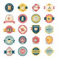 School badge banner design flat background set eps10 N92