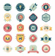 School badge banner design flat background set eps10 N93