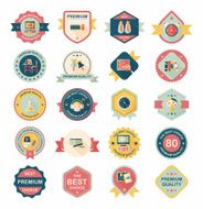 School badge banner design flat background set eps10 N94