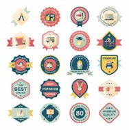 School badge banner design flat background set eps10 N96