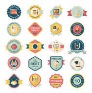 School badge banner design flat background set eps10 N97