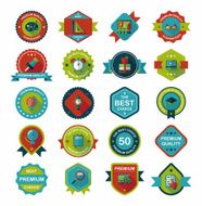 School badge banner design flat background set eps10 N99