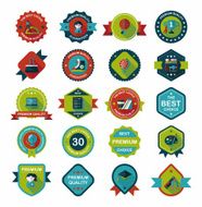 School badge banner design flat background set eps10 N103