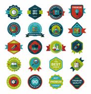 School badge banner design flat background set eps10 N104