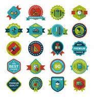 School badge banner design flat background set eps10 N105
