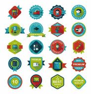 School badge banner design flat background set eps10 N106