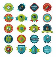 School badge banner design flat background set eps10 N107