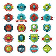 School badge banner design flat background set eps10 N108