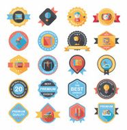 School badge banner design flat background set eps10 N111