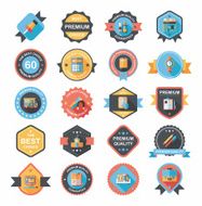 School badge banner design flat background set eps10 N113