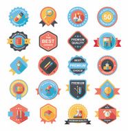 School badge banner design flat background set eps10 N115