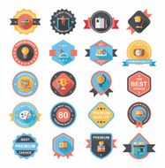 School badge banner design flat background set eps10 N116