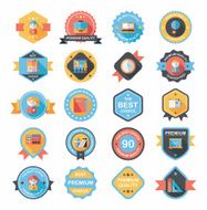 School badge banner design flat background set eps10 N117