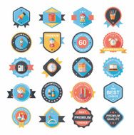 School badge banner design flat background set eps10 N119