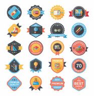 School badge banner design flat background set eps10 N120