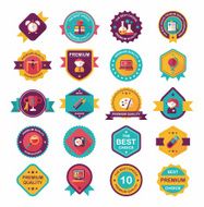 School badge banner design flat background set eps10 N121
