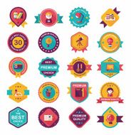 School badge banner design flat background set eps10 N122