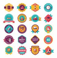 School badge banner design flat background set eps10 N123
