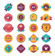 School badge banner design flat background set eps10 N124