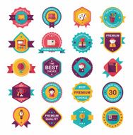 School badge banner design flat background set eps10 N125