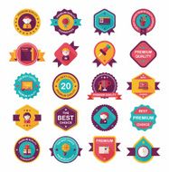 School badge banner design flat background set eps10 N128