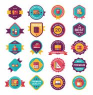 School badge banner design flat background set eps10 N129