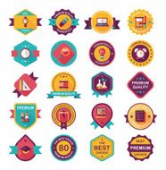 School badge banner design flat background set eps10 N130