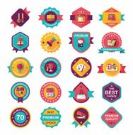 School badge banner design flat background set eps10 N132