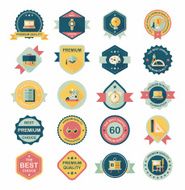 School badge banner design flat background set eps10 N133