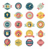 School badge banner design flat background set eps10 N134