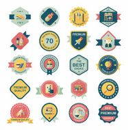 School badge banner design flat background set eps10 N135