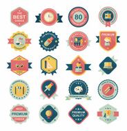School badge banner design flat background set eps10 N136