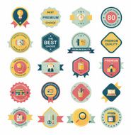 School badge banner design flat background set eps10 N137