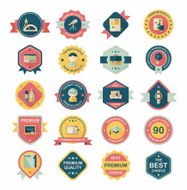 School badge banner design flat background set eps10 N138