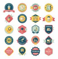 School badge banner design flat background set eps10 N140