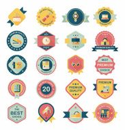 School badge banner design flat background set eps10 N141